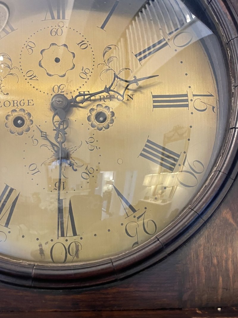 Rare 18th Century Large Antique George III Quality Oak Dresser with Rack and Longcase Clock - Image 14